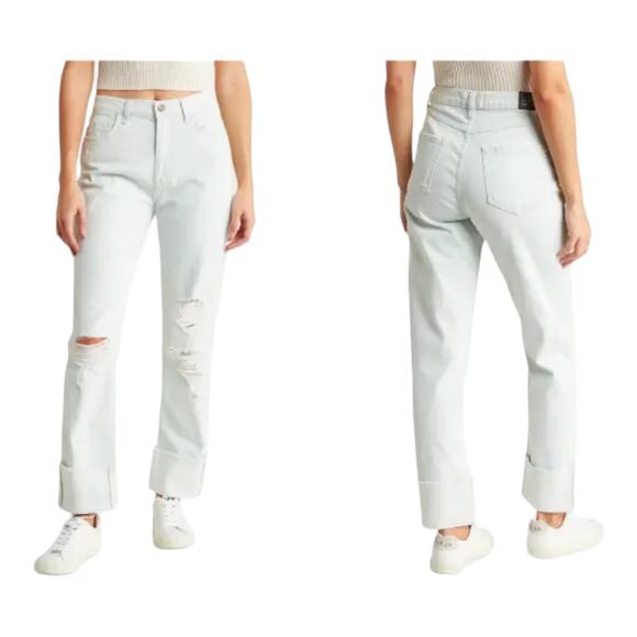 C/E by Current Elliott jeans relaxed cuffed boyfriend light blue size 29 - Picture 1 of 5